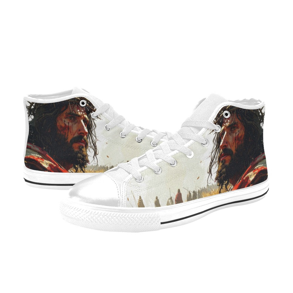 WOMEN'S Jesus_Ht_15 High Top Canvas Wallpaper Art Custom Shoes
