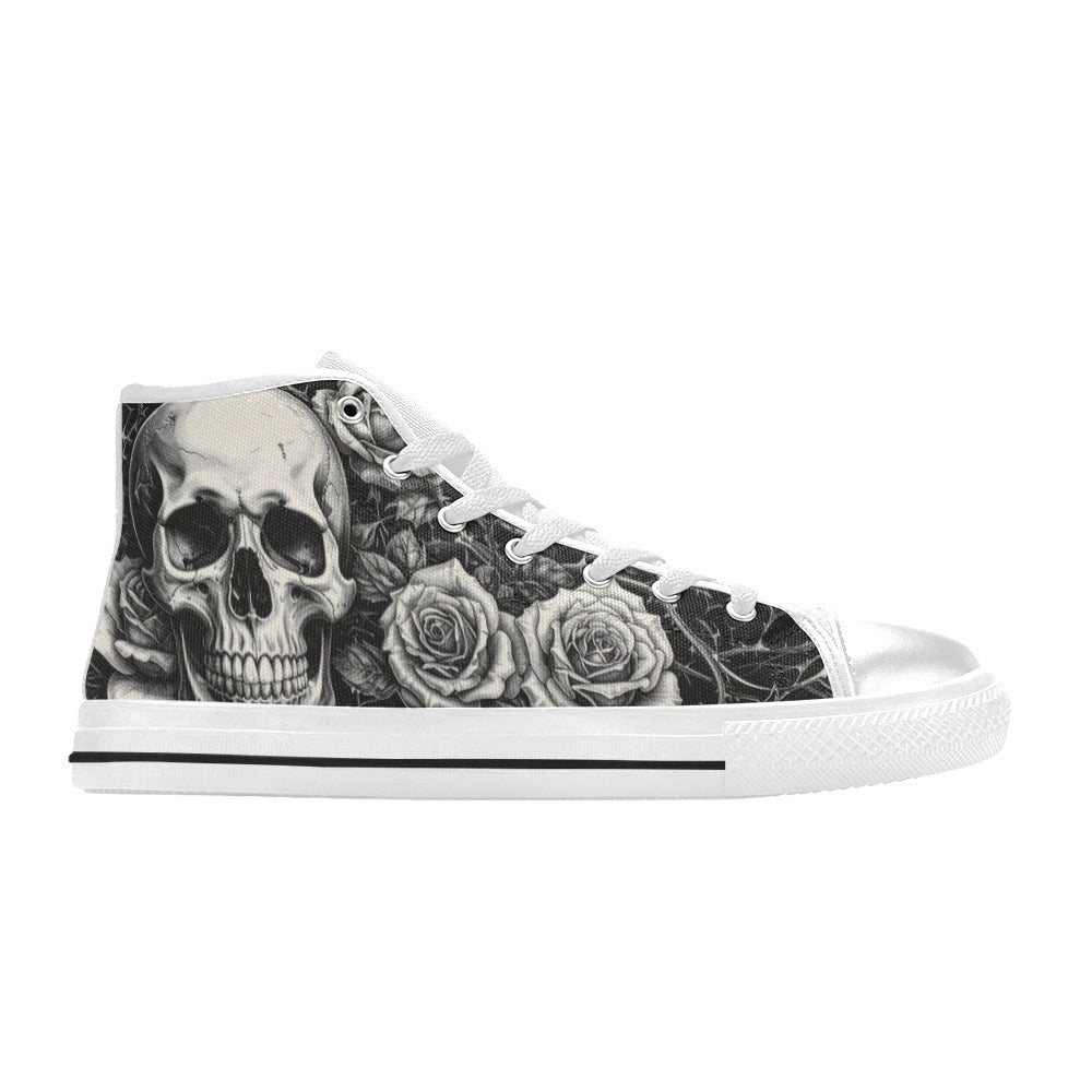 Dark Art Men's Gothic Skull High Top Canvas Shoes | Freaky Shoes®