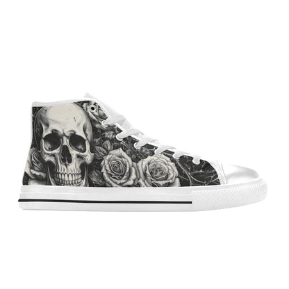 Gothic Art Dark Skull Men's High Top Canvas Shoes | Freaky Shoes®