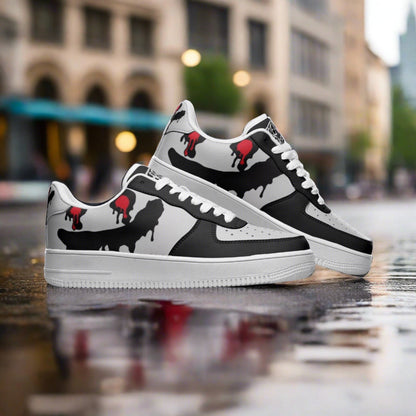Viking Orange Black Unique Bold Art - Freaky Shoes | Custom Art Sneakers