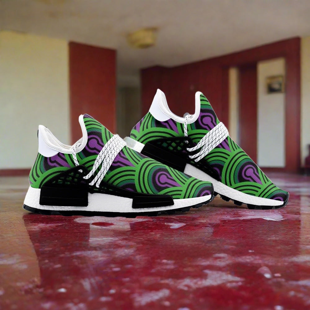 Aztec Magenta Gold Vivid Bold Art - Freaky Shoes | Custom Art Sneakers