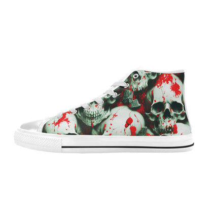 WOMEN'S Splatter Skulls 4 High Top Canvas Y2K Sneakers
