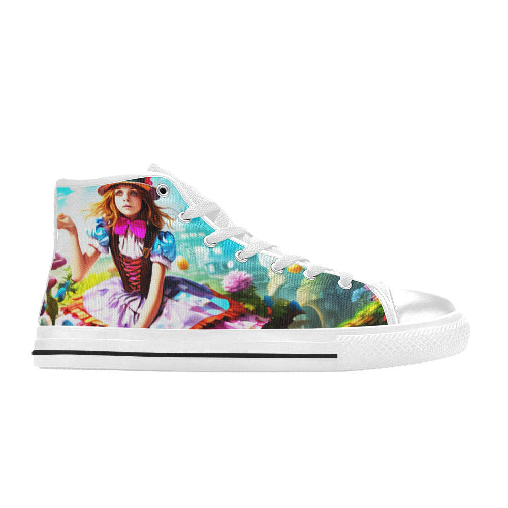 WOMEN'S Creepy Wonderland Model Art High Top Canvas Aesthetic Custom Shoes