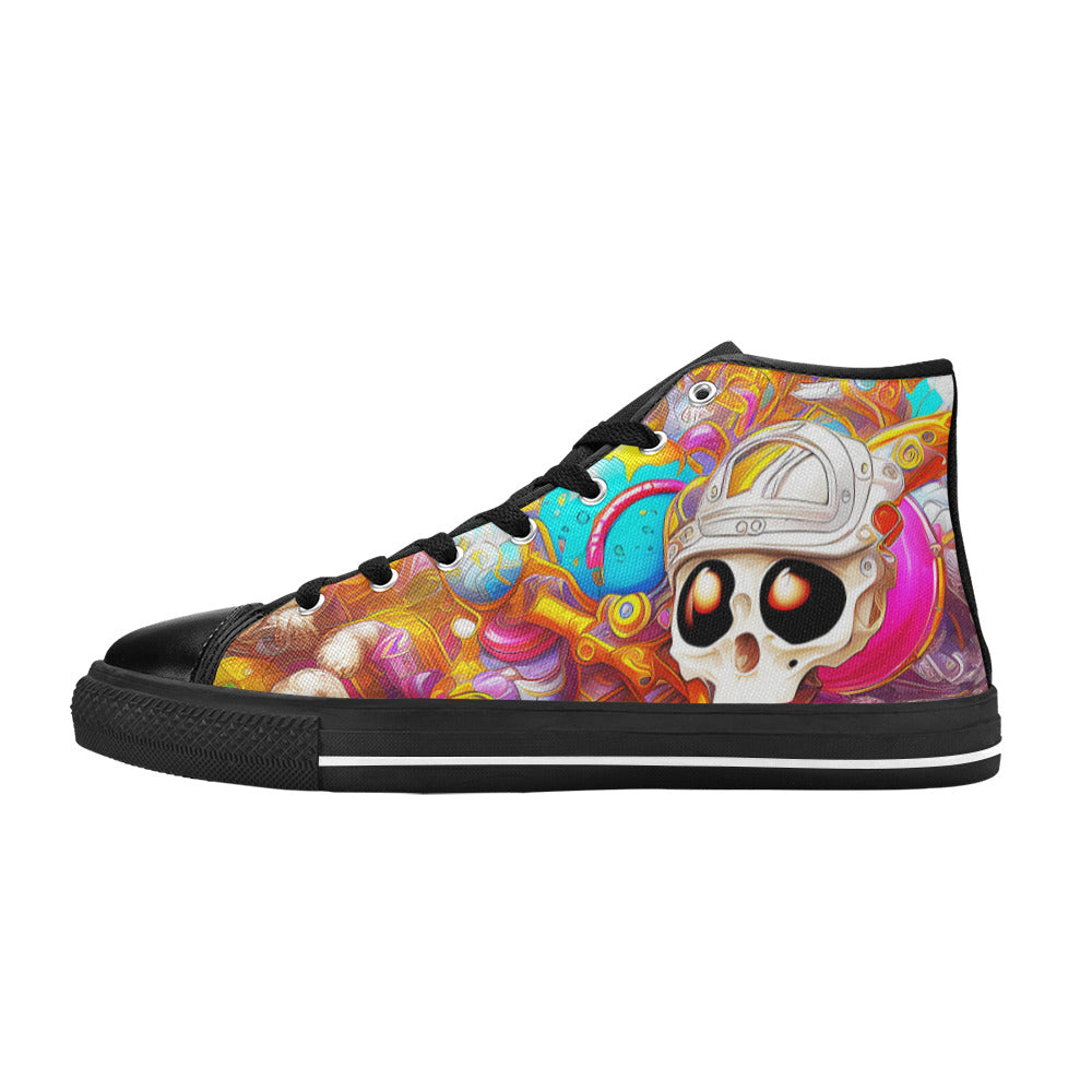 WOMEN'S Crazy Illustrations 3 High Top Canvas Grunge Sneakers
