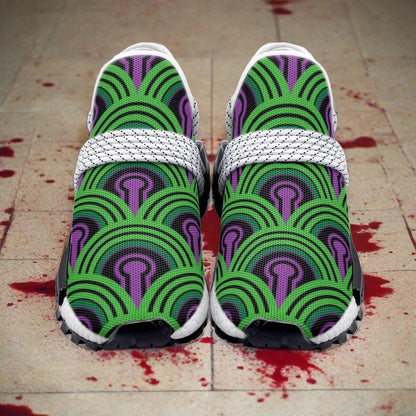 Aztec Magenta Gold Vivid Bold Art - Freaky Shoes | Custom Art Sneakers