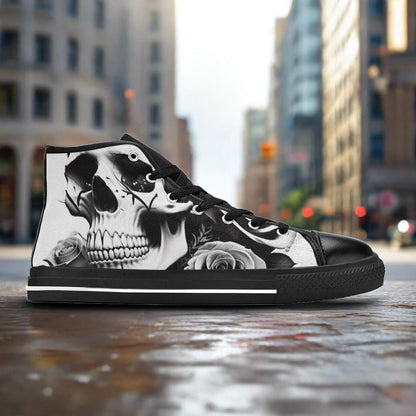 Cyberpunk Orange Black Unique MEN Bold Art - Freaky Shoes | Custom Art Sneakers
