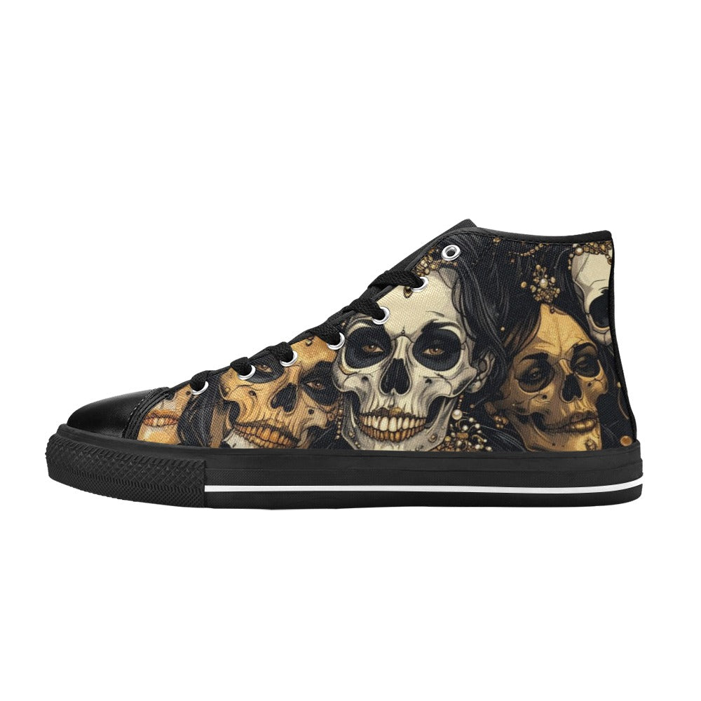MEN'S Dark Glamour Skull Jewels High Top Canvas Aesthetic Shoes