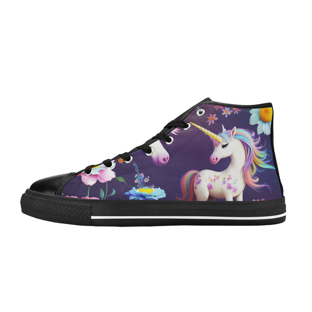 WOMEN'S Unicorns Please High Top Canvas Aesthetic Custom Shoes