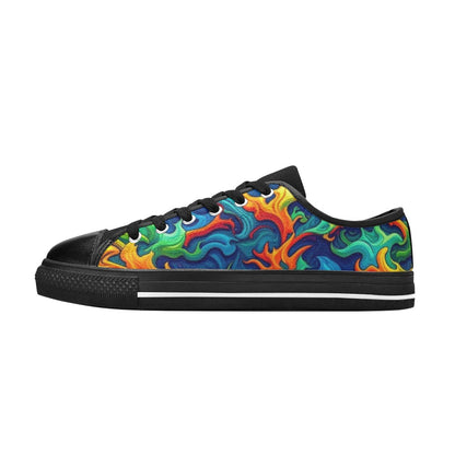 KIDS' Psychedelic Camo Rhythm Low Top Canvas Y2K Custom Shoes