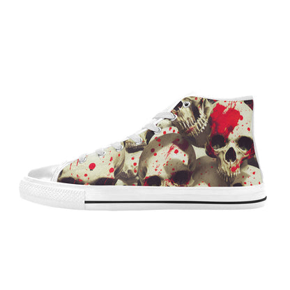 MEN'S Splatter Skulls 2 Men’S High Top Canvas Wallpaper Art Shoes