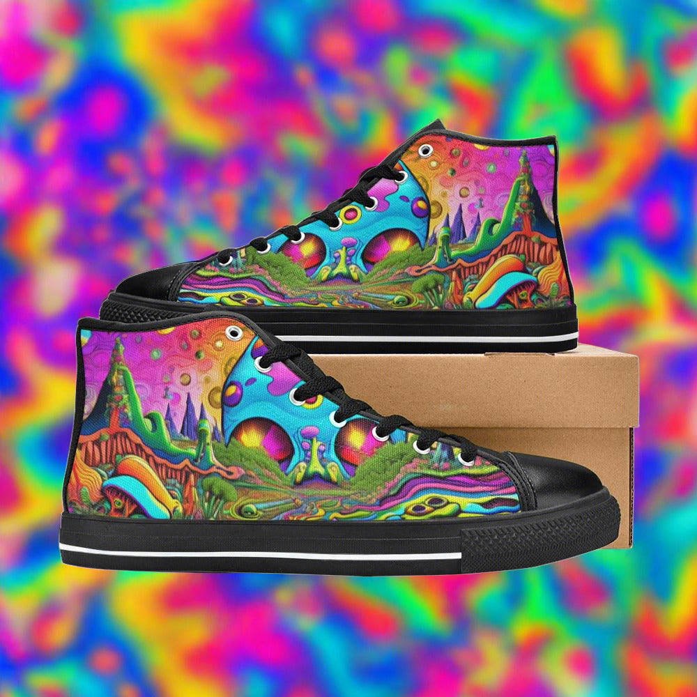 Egyptian Orange Black Vivid WOMEN Bold Art - Freaky Shoes | Custom Art Sneakers