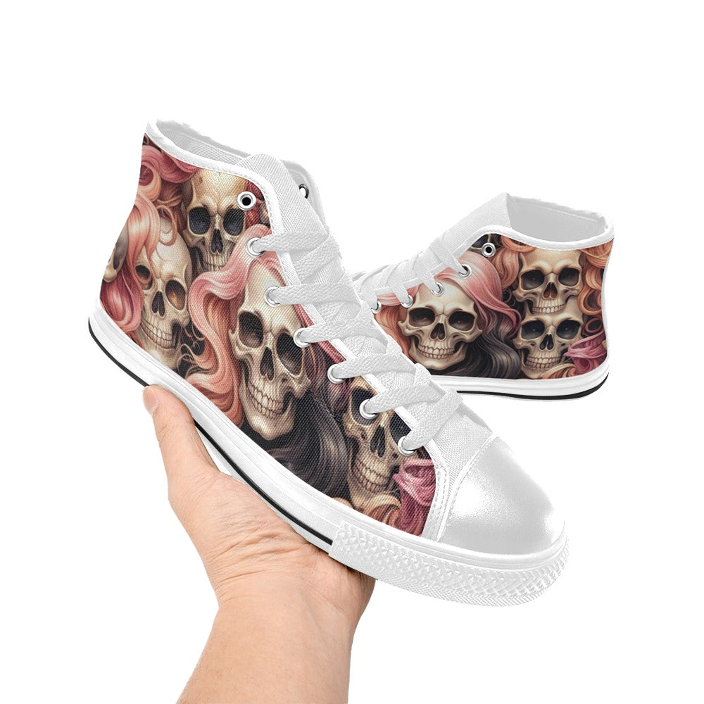 WOMEN'S Dark Feminine Flowing Hair High Top Canvas Y2K Sneakers