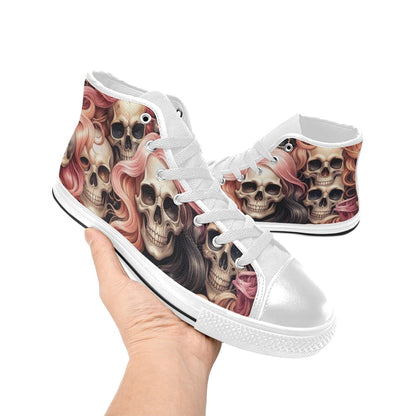 WOMEN'S Dark Feminine Flowing Hair High Top Canvas Y2K Sneakers