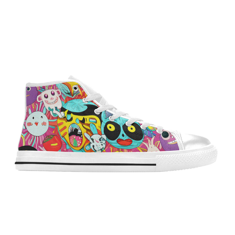 WOMEN'S Crazy Illustrations 2 High Top Canvas Cottagecore Custom Shoes