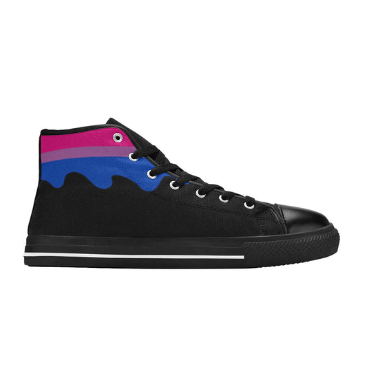 WOMEN'S Cc Pride Lgbt Bi High Top Canvas Wallpaper Art Sneakers