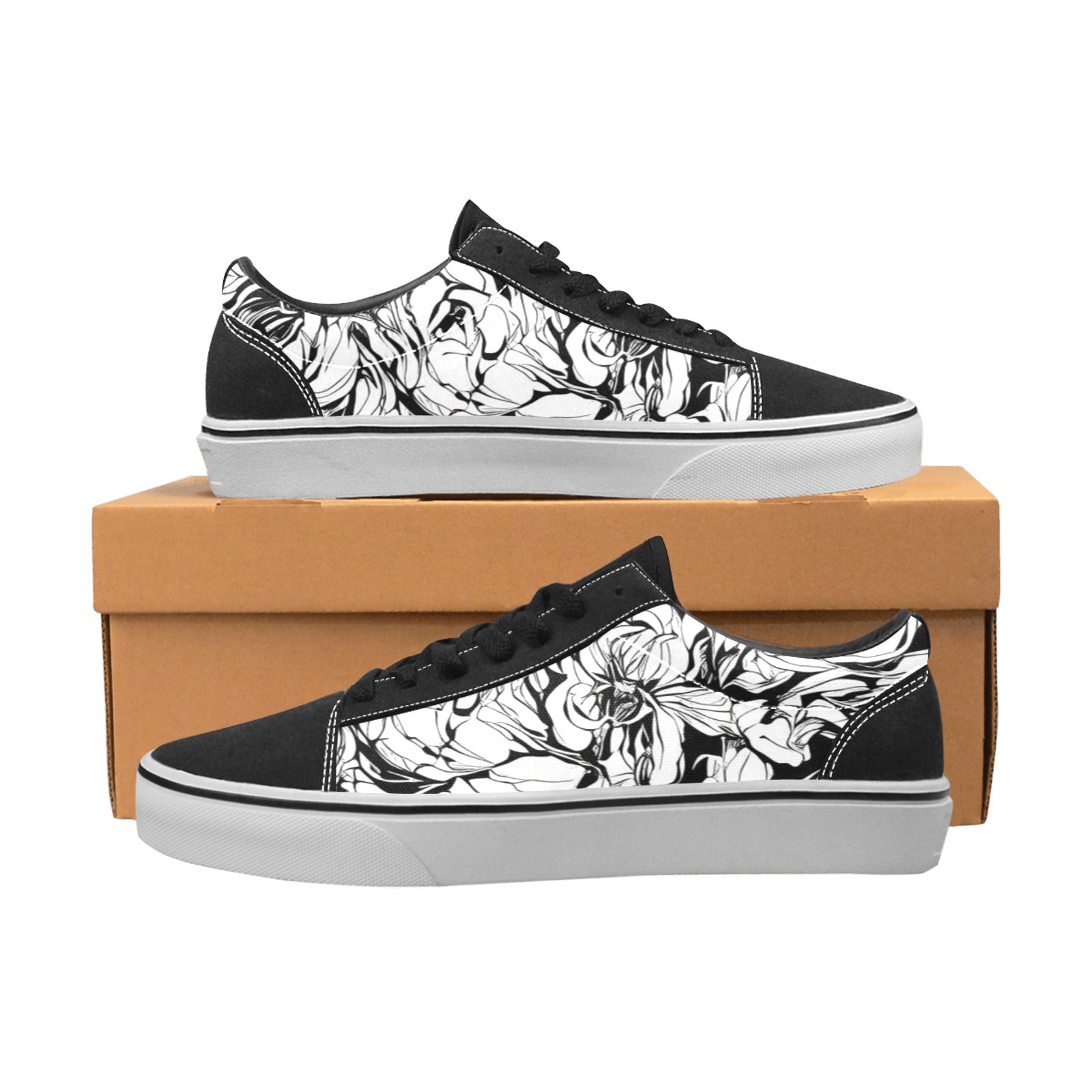 MEN'S Ink Art Low Top Skateboarding Vibrant Chaos Custom Sneakers