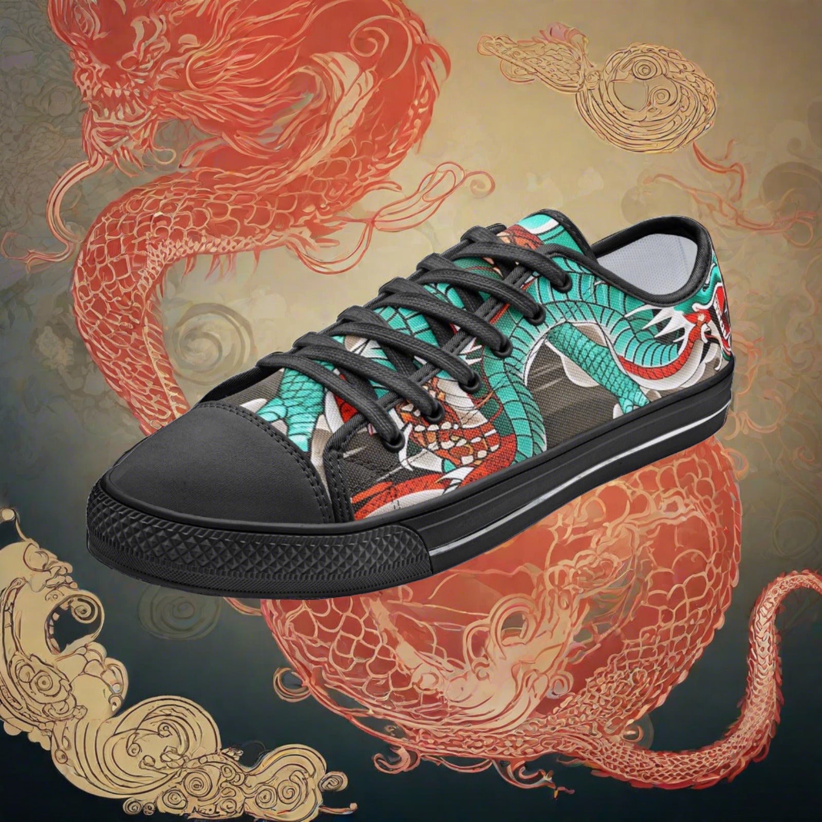 Monarch Purple Teal Vivid Bold Art - Freaky Shoes | Custom Art Sneakers