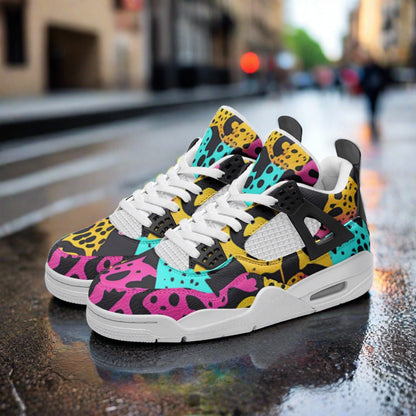 Cherry Blossom Crimson Black Wearable Bold Art - Freaky Shoes | Custom Art Sneakers
