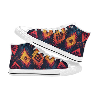 Wild Tribal Ripple 2 Women's High Top Canvas Shoes