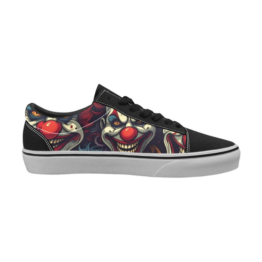 MEN'S Evil Clowns Heads Faces Low Top Skateboarding Aesthetic Custom Sneakers