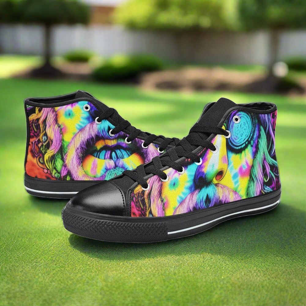Koi Dark Cosmic Wearable WOMEN Bold Art - Freaky Shoes | Custom Art Sneakers