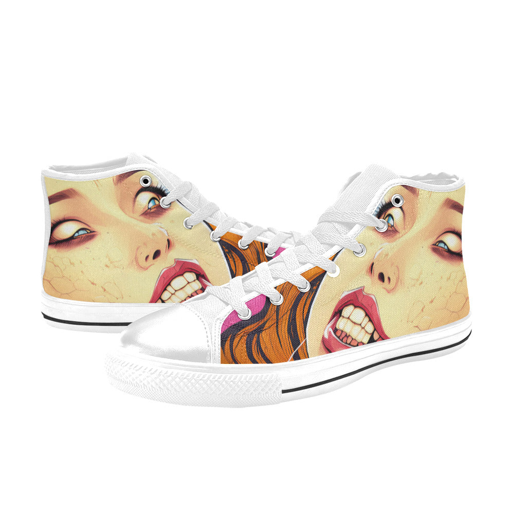 WOMEN'S Cc Retro Woman Face High Top Canvas Y2K Custom Sneakers