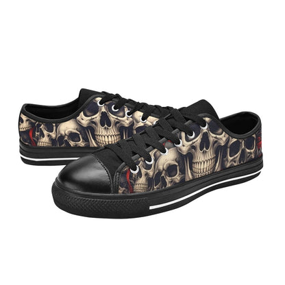 MEN'S Patriotic Skull Flag Low Top Canvas Surreal Sneakers