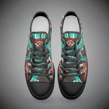 Monarch Purple Teal Vivid Bold Art - Freaky Shoes | Custom Art Sneakers