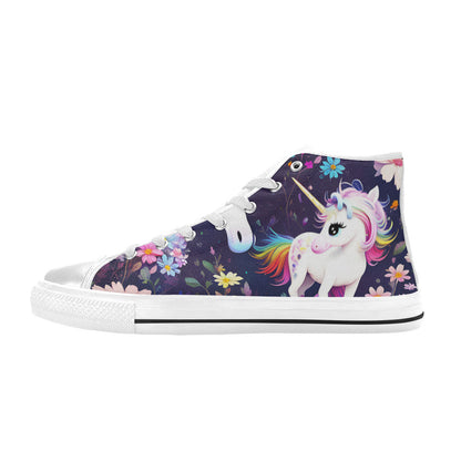 WOMEN'S Unicorns Please 4 High Top Canvas Vibrant Chaos Custom Sneakers