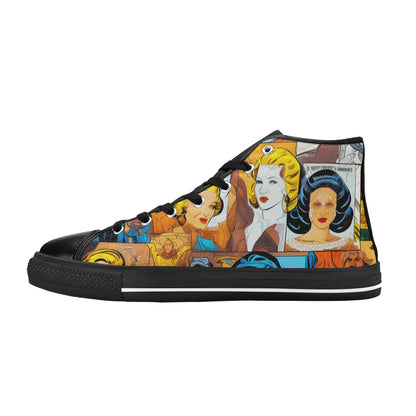 WOMEN'S Cc Pop Art High Top Canvas Surreal Sneakers