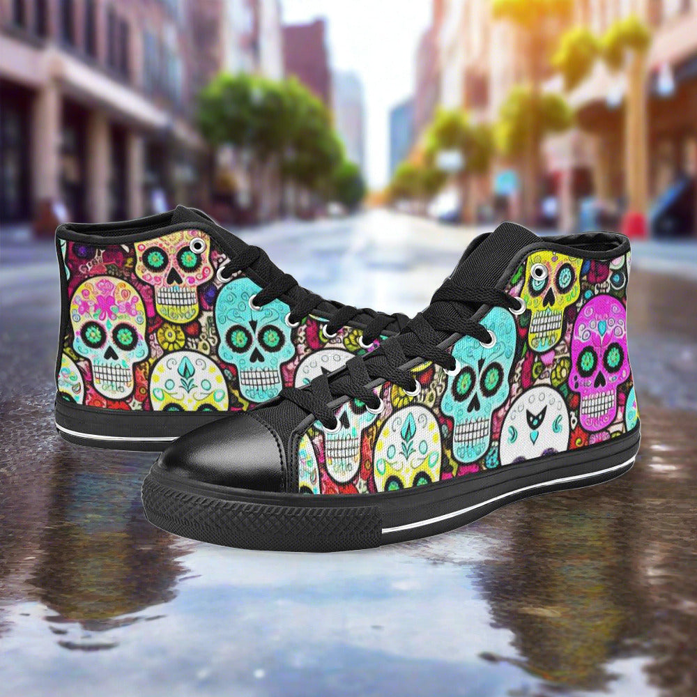 Aurora Borealis Silver Blue Vivid MEN Bold Art - Freaky Shoes | Custom Art Sneakers