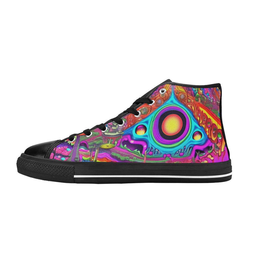 MEN'S Trippy World Art Men’S High Top Canvas Grunge Shoes