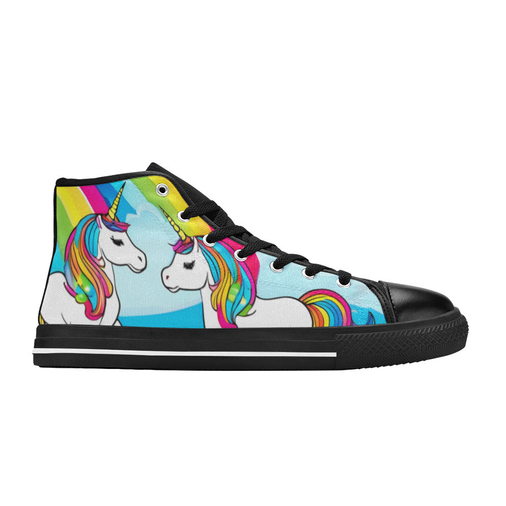 WOMEN'S Abstract Unicorns Art High Top Canvas Wallpaper Art Custom Sneakers