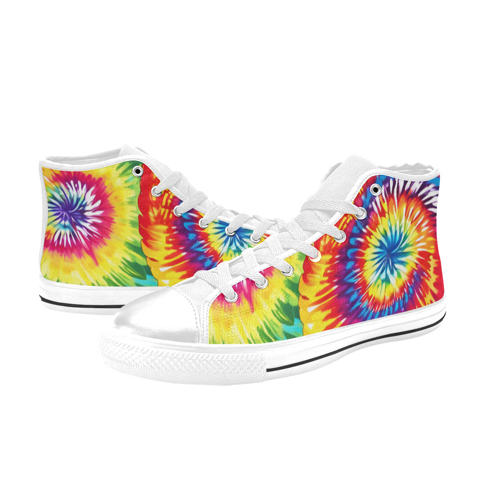 WOMEN'S Tie Dye Love High Top Canvas Grunge Custom Shoes