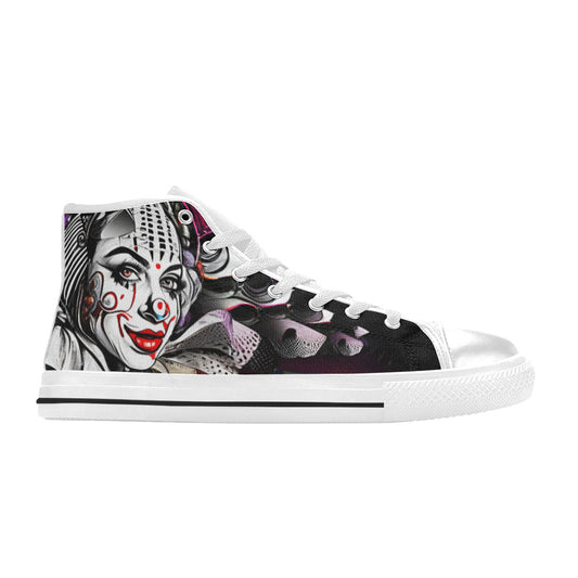 MEN'S Clown Woman Men’S High Top Canvas Surreal Custom Sneakers