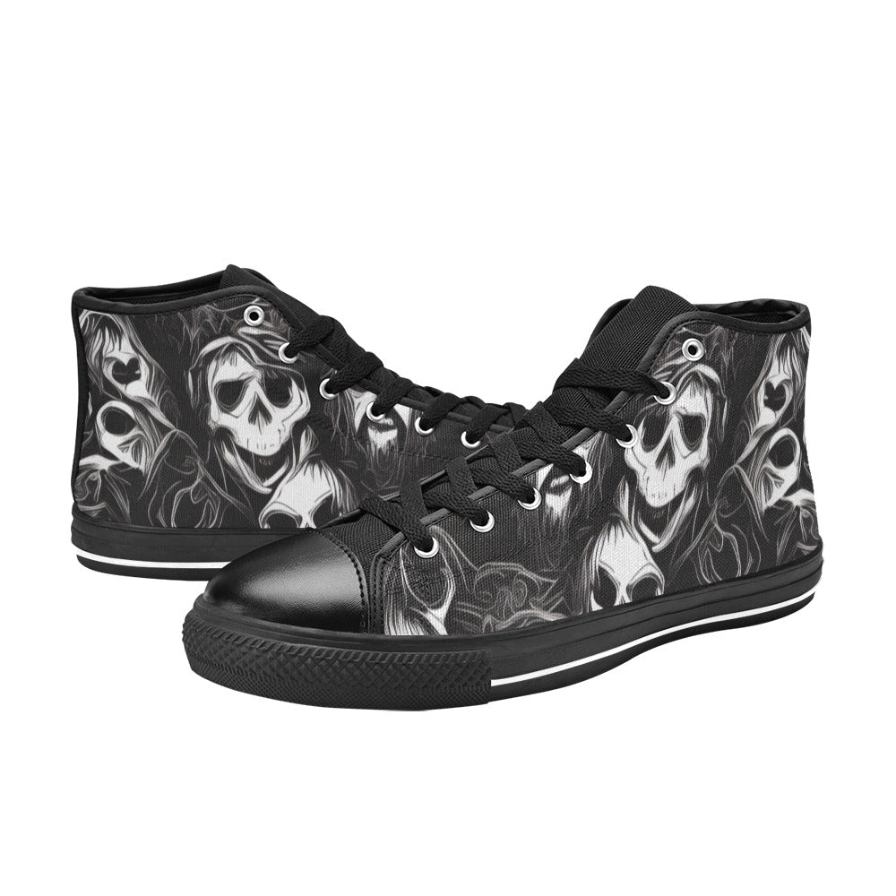 MEN'S Cc Skulls Ghosts Men’S High Top Canvas Dark Academia Custom Shoes