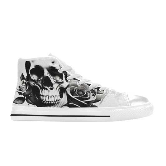 MEN'S Cartoon Style Skulls Roses High Top Canvas Dreamcore Custom Sneakers
