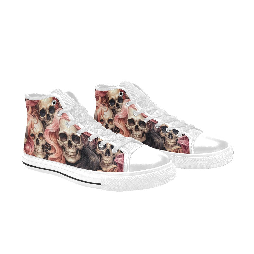 MEN'S Dark Feminine Flowing Hair High Top Canvas Y2K Custom Shoes