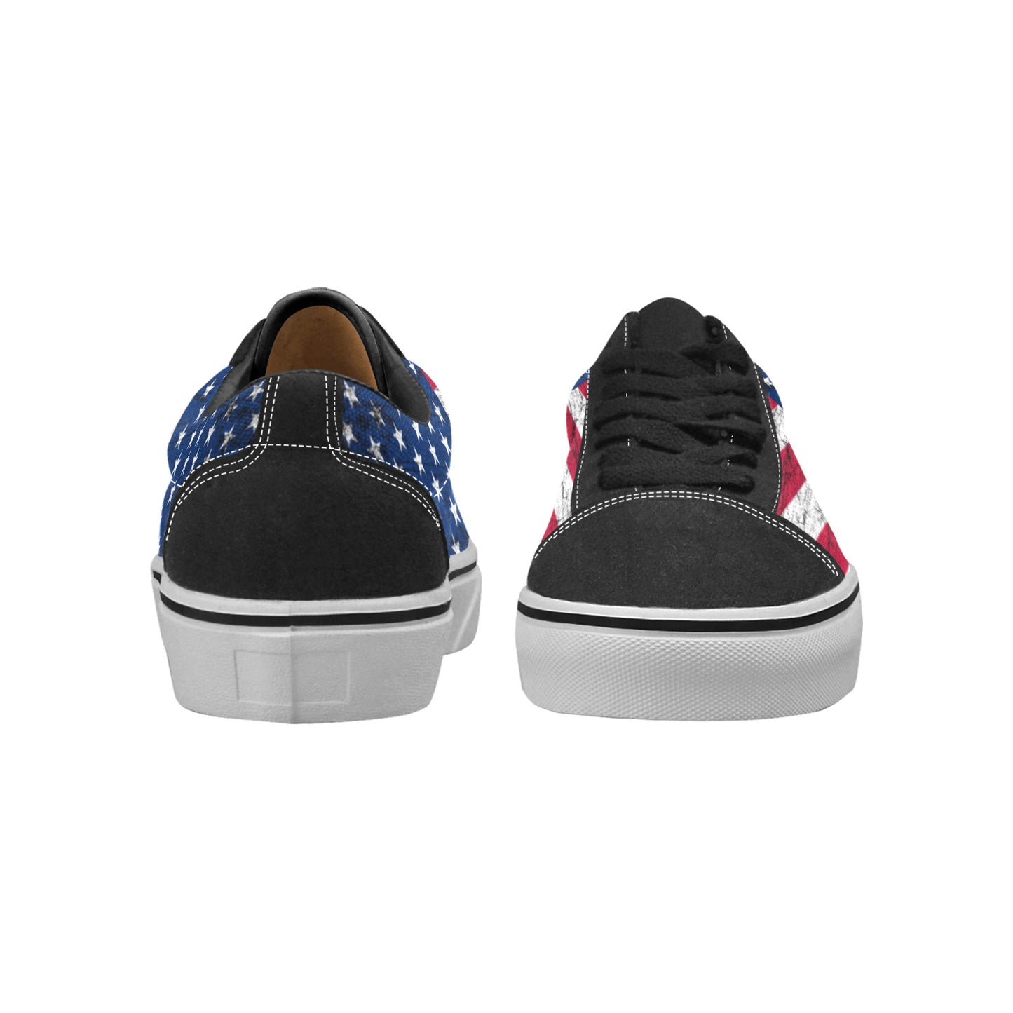 MEN'S USA Distressed Flag Low Top Skateboarding Grunge Custom Sneakers