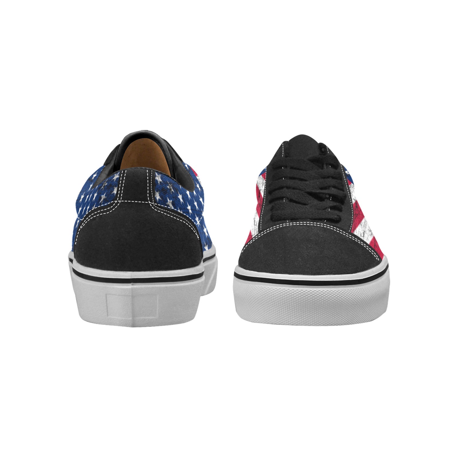MEN'S USA Distressed Flag Low Top Skateboarding Grunge Custom Sneakers