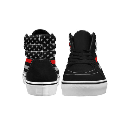 MEN'S Thin Red Line Firefighter Flag High Top Skateboarding Aesthetic Custom Shoes