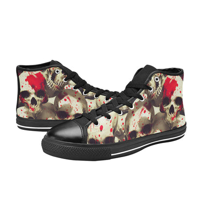 MEN'S Splatter Skulls 2 Men’S High Top Canvas Y2K Sneakers