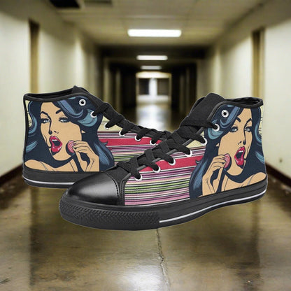 Wolf Blue Gold Vivid Bold Art - Freaky Shoes