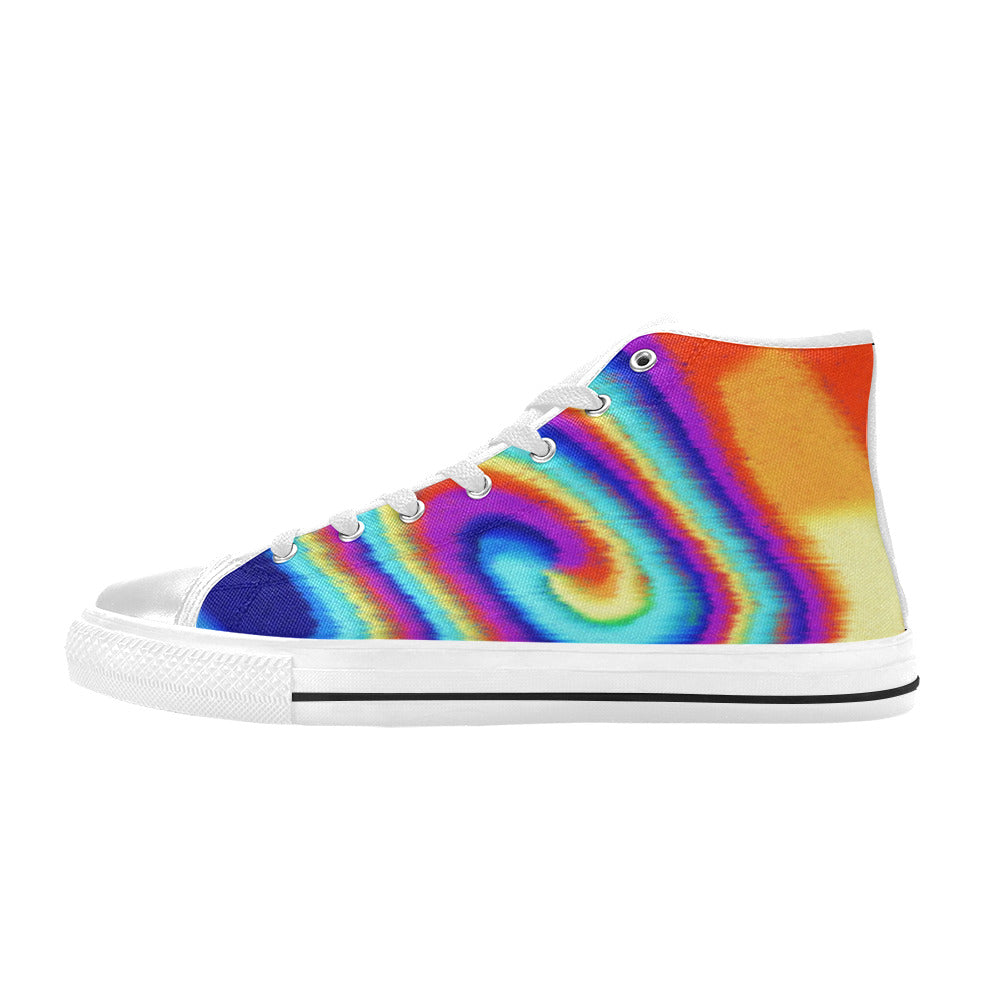 WOMEN'S Tiedye High Top Canvas Dark Academia Custom Shoes