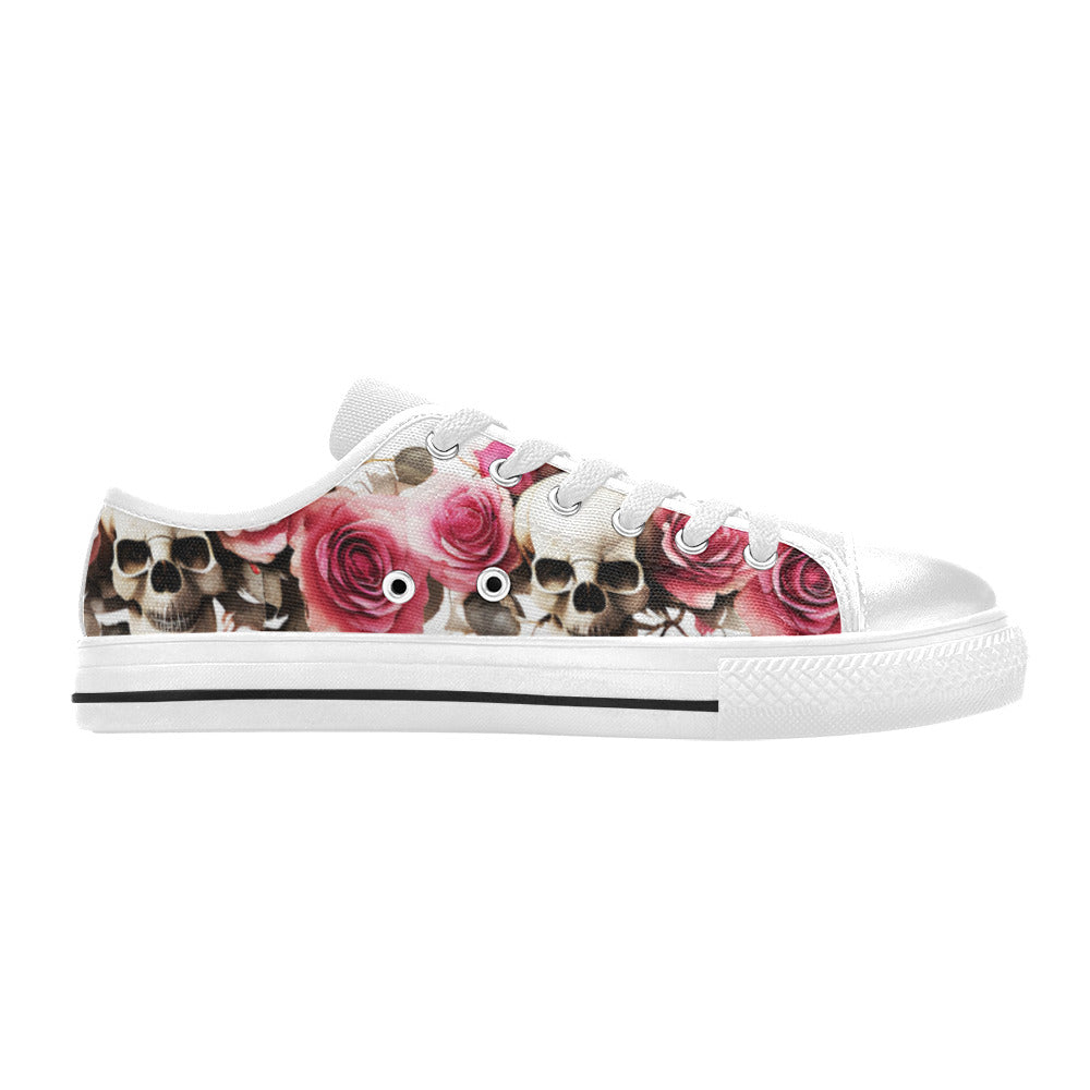 WOMEN'S Skulls Roses Deluxe 14 Canvas Vivid Sneakers
