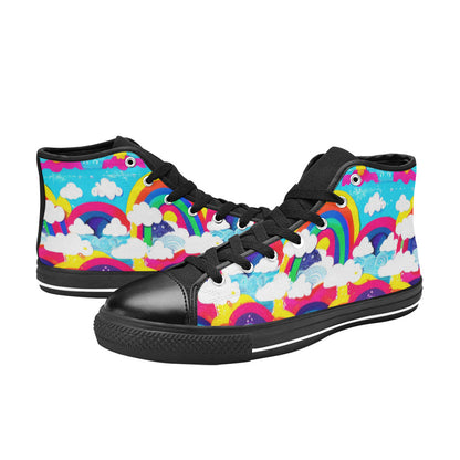 WOMEN'S Clouds Unicorns Art High Top Canvas Vibrant Chaos Shoes