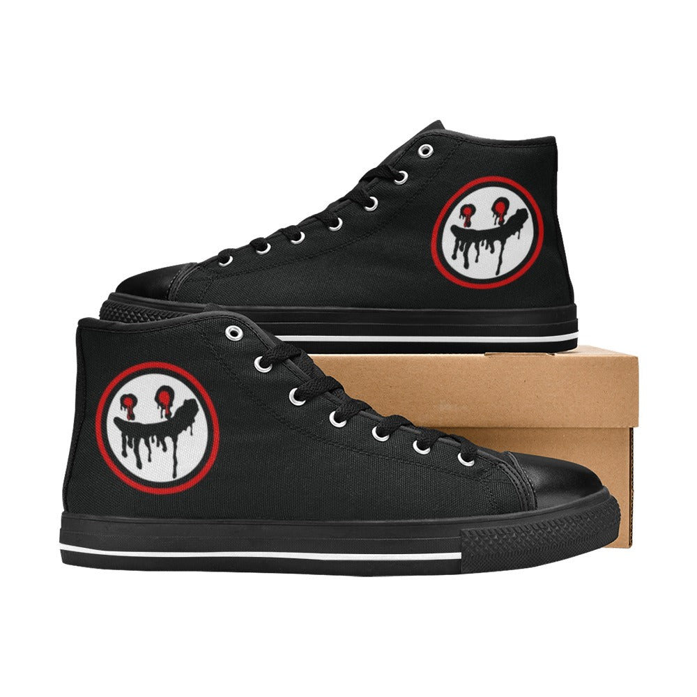 MEN'S Logo Face Art High Top Canvas Wallpaper Art Custom Sneakers