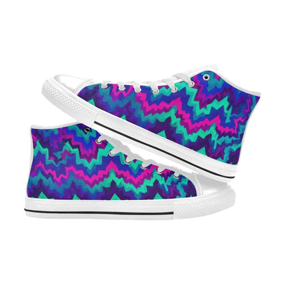 MEN'S Psychedelic Chevron Vortex High Top Canvas Vivid Sneakers
