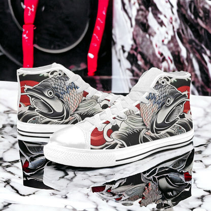 Jellyfish Pink Cream Wearable WOMEN Bold Art - Freaky Shoes | Custom Art Sneakers