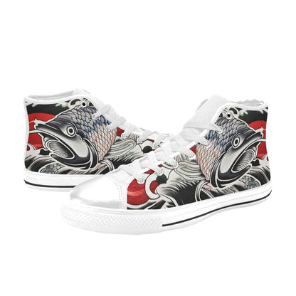 WOMEN'S Japanese Fish Art 3 High Top Canvas Y2K Custom Shoes